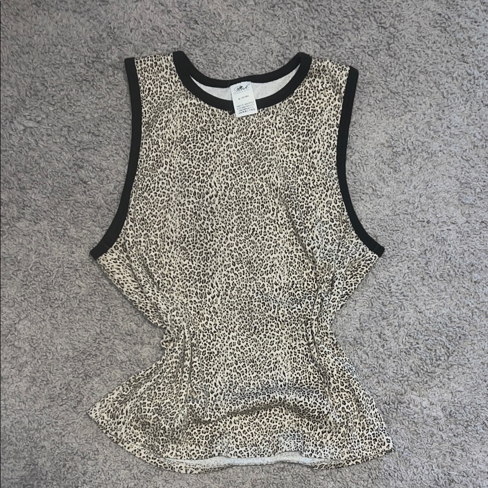 Frankie's Bikinis Leopard Print Tank Top with Black Trim